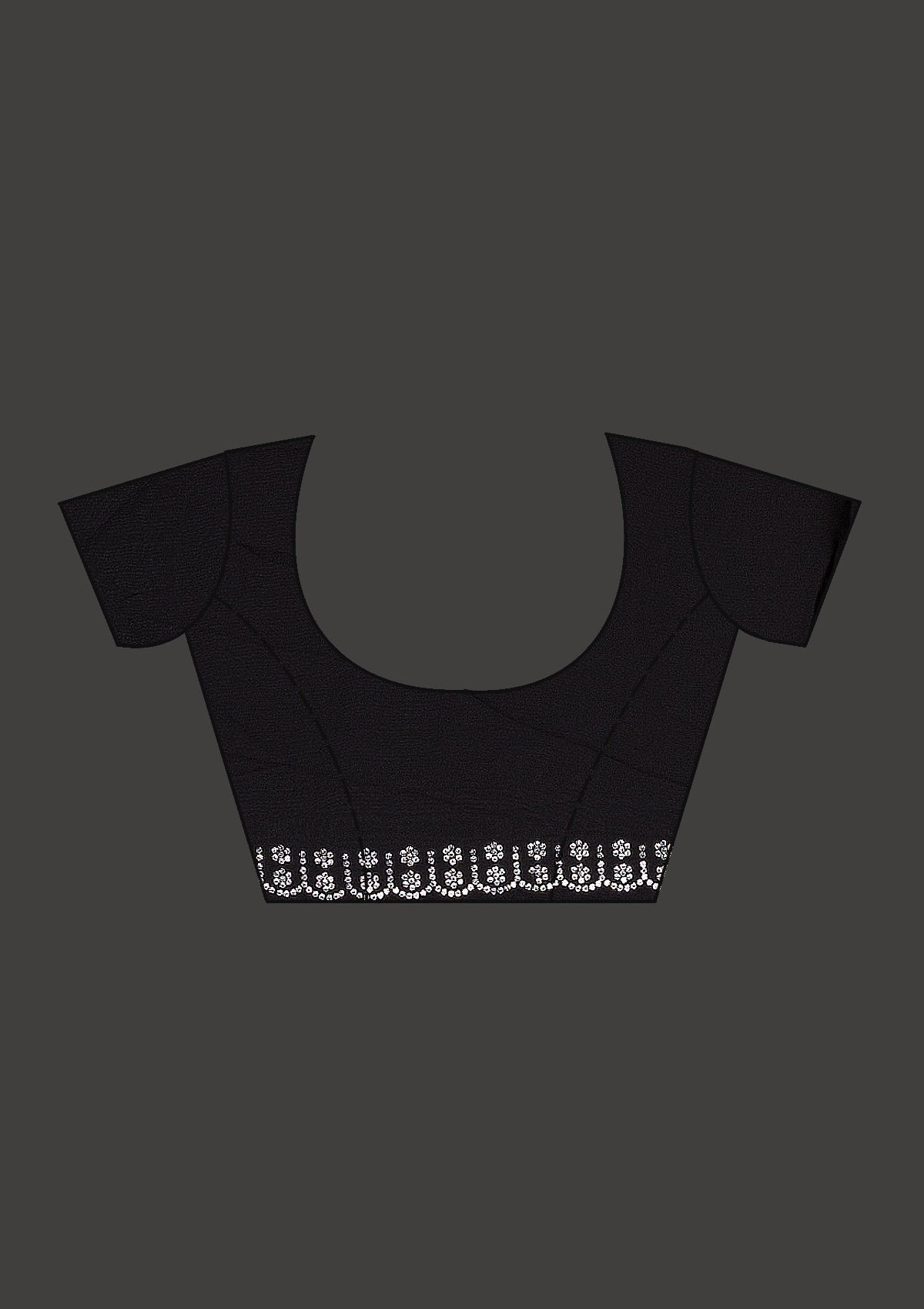 Bravix Elegant Black Satin Designer Saree with Stunning Stonework - Image 13