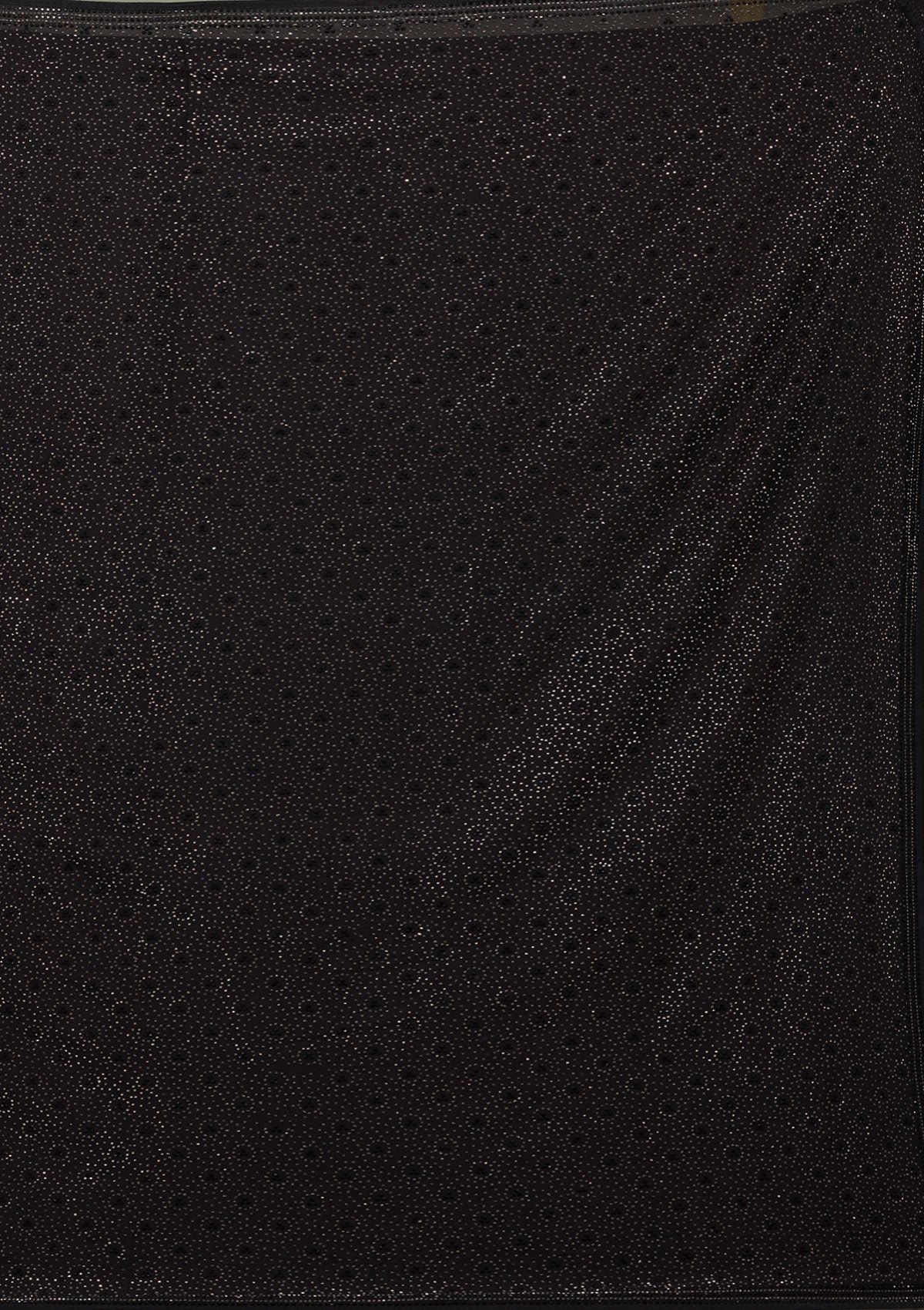 Elegant Black Stone-Embellished Crepe Designer Saree - Image 13