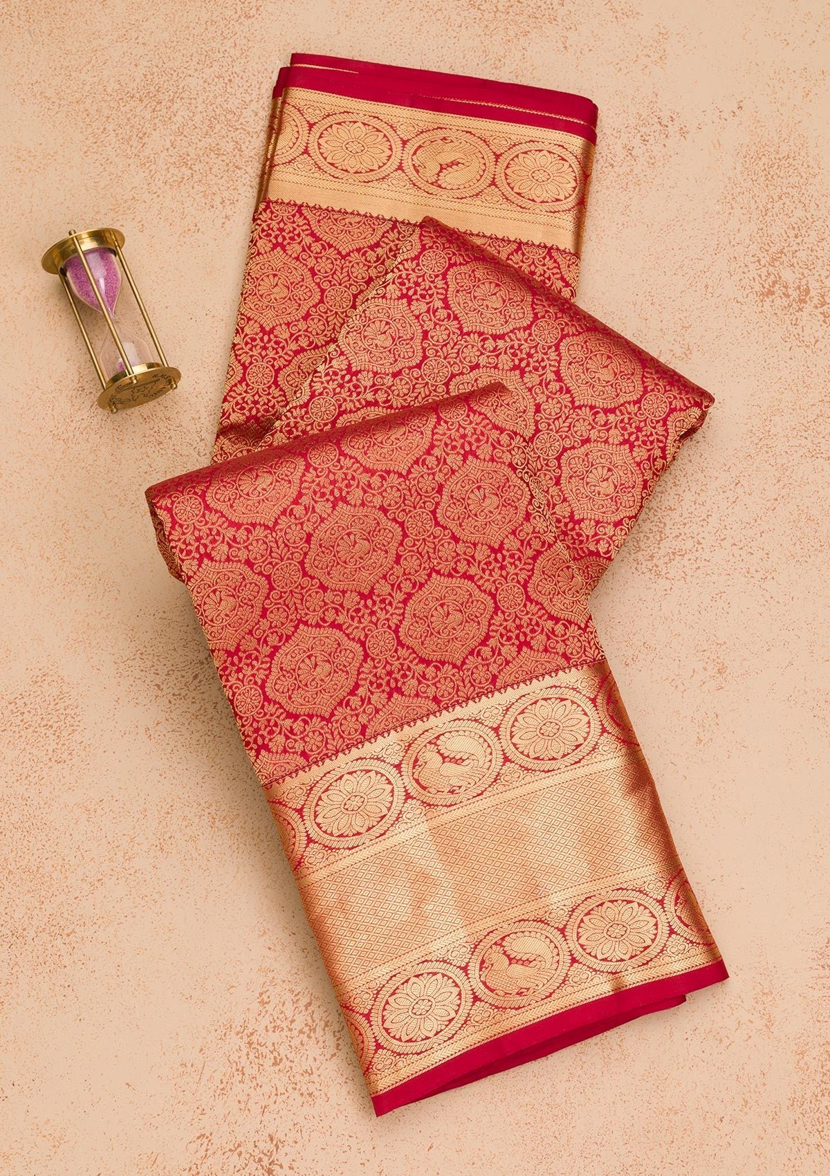 Bravix Elegant Maroon Pure Silk Saree with Intricate Zariwork