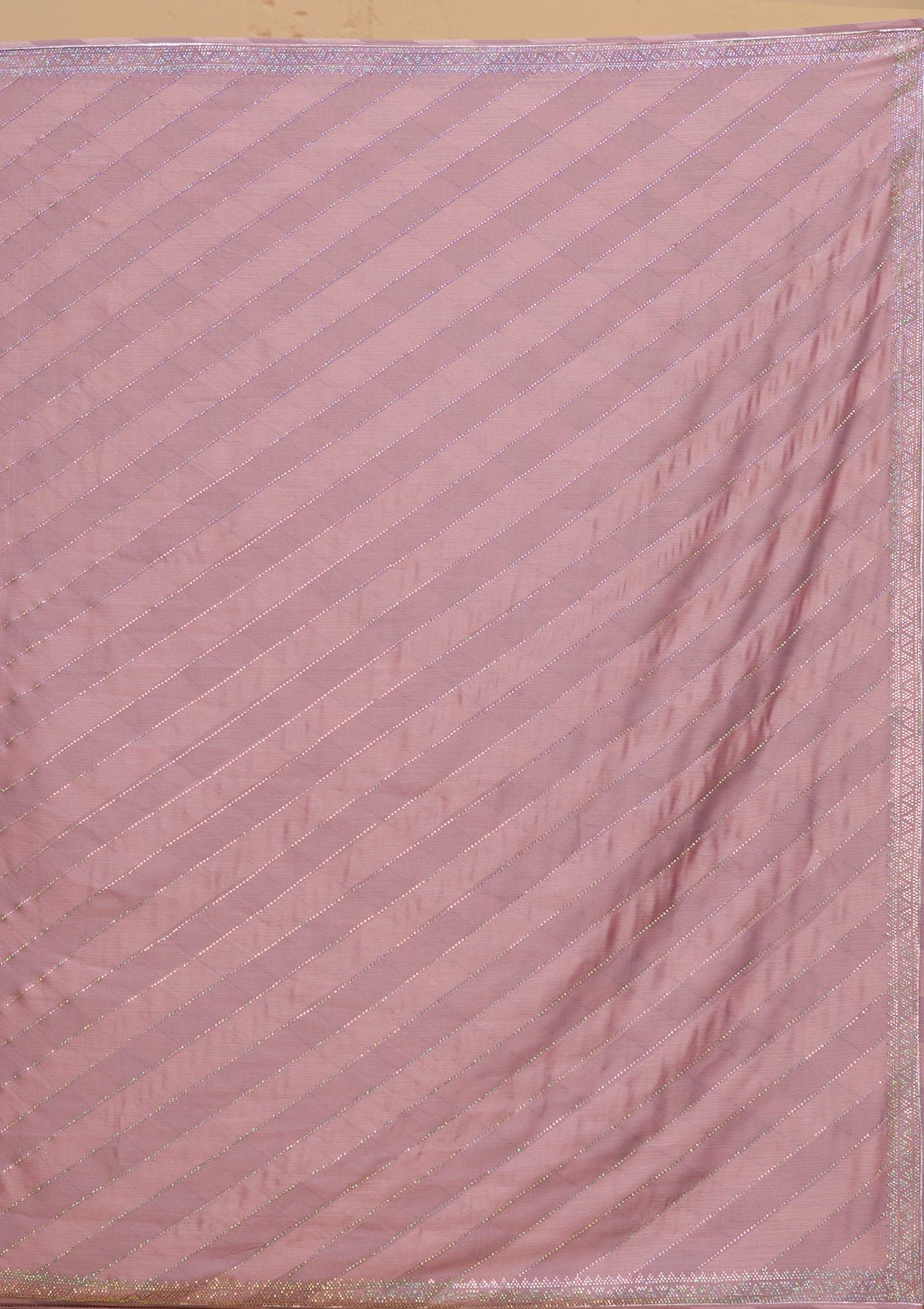 Elegant Mauve Swarovski-Embellished Satin Designer Saree - Image 10
