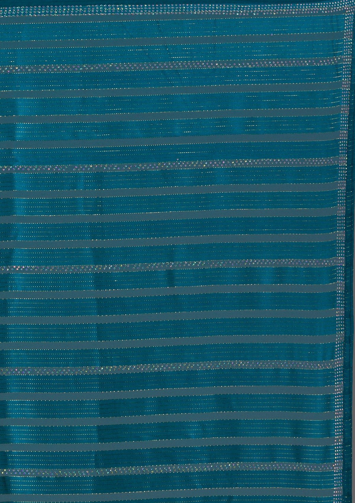 Elegantly Crafted Peacock Blue Swarovski Georgette Designer Saree - Image 5