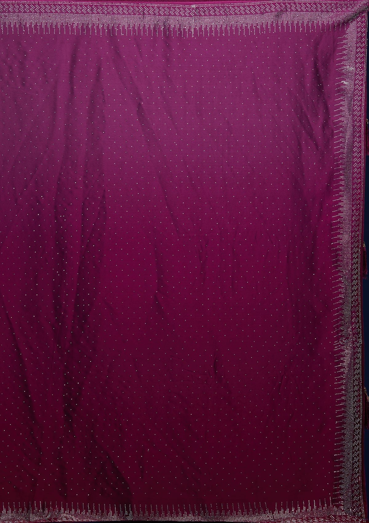 Bravix Elegant Ombre Satin Designer Saree with Stunning Wine Stonework - Image 8